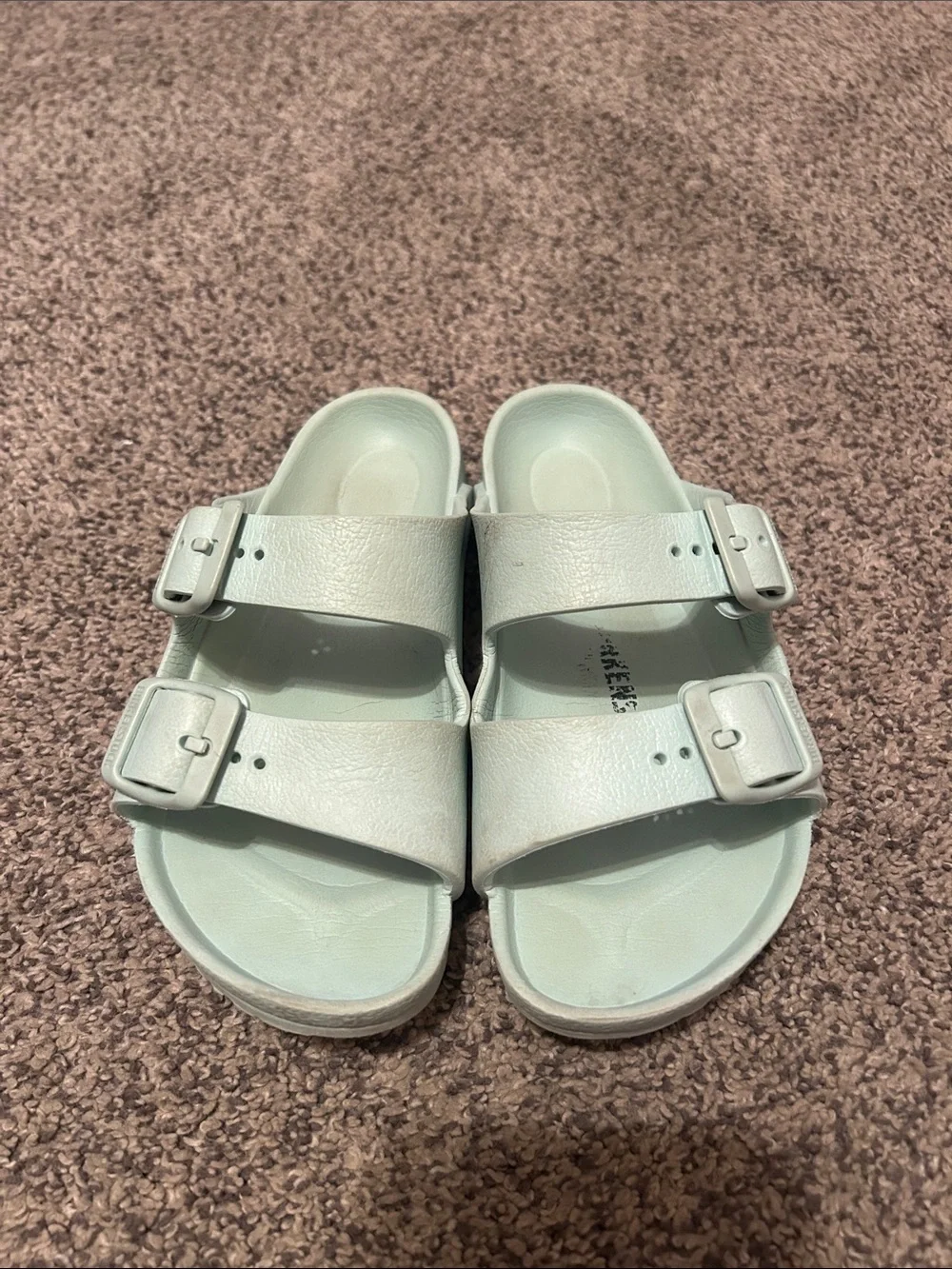 Birkenstock Kids Two-Strap Slide Sandals - Mint Green